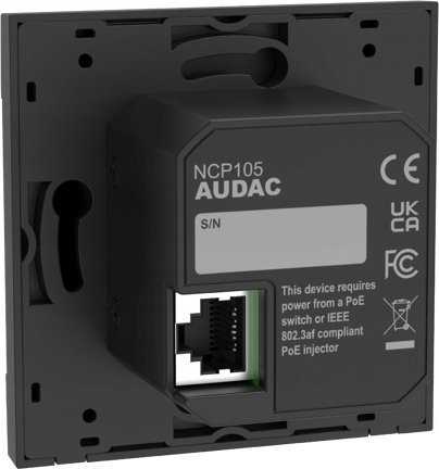 Audac AUDAC NCP105/B Universal PoE tinklo plokštė, juoda versija