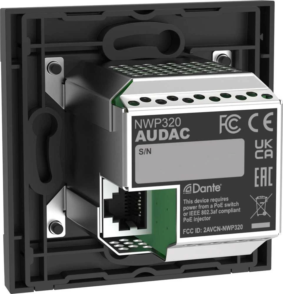 Audac AUDAC NWP320/W Tinklo garso įvesties skydelis - 2 x XLR + 3,5 mm lizdas + BT (4 CH) Balta versija