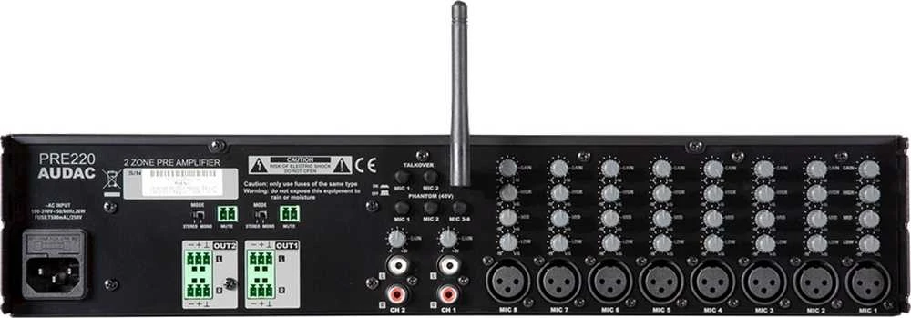 Audac AUDAC PRE220 Dviejų zonų - 10 kanalų stereo išankstinis stiprintuvas