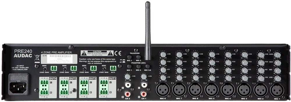 Audac AUDAC PRE240 Keturių zonų - 10 kanalų stereo stiprintuvas