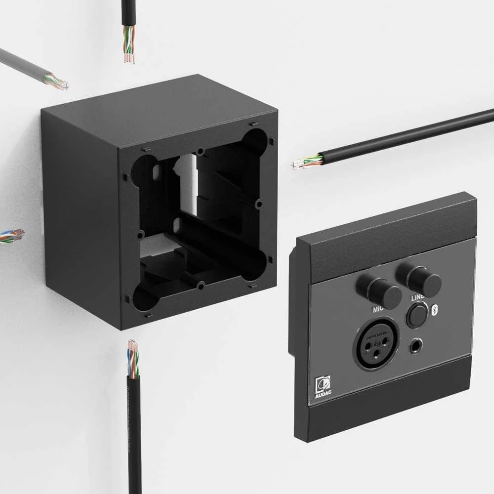 Audac AUDAC WB200/SB Sieninė tvirtinimo dėžutė WP ir DWP serijų plokštėms 80 x 80 mm, juoda versija