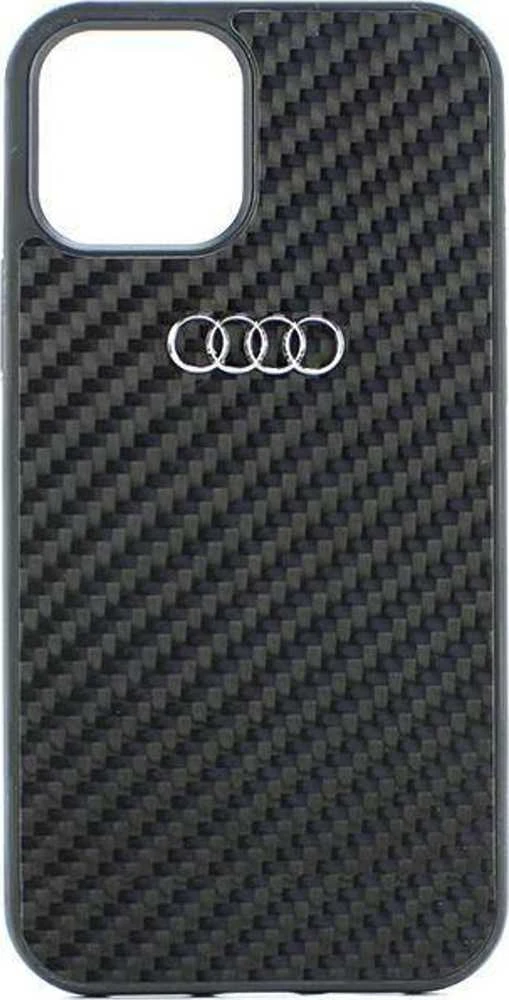 Audi Carbon Fiber Apple iPhone 11 / Xr 6.1″ juodos spalvos kietas dėklas AU-TPUPCIP11-R8/D2-BK