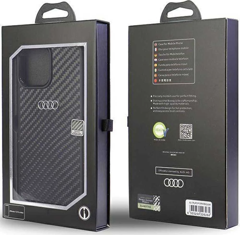 Dėklas Apple iPhone 13 Pro Max Audi Carbon Fiber (AU-TPUPCIP13PM-R8/D2-BK) juodos spalvos