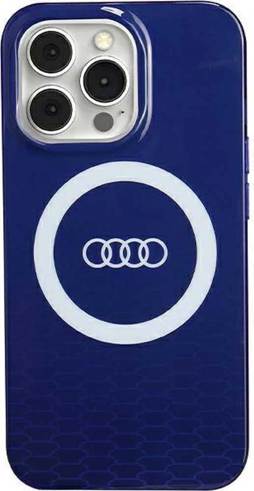 Audi IML Big Logo MagSafe Dėklas Apple iPhone 13 Pro / 13 6.1″ mėlynos spalvos hardcase AU-IMLMIP13P-Q5/D