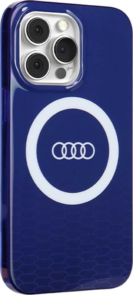 Audi IML Big Logo MagSafe Dėklas Apple iPhone 13 Pro Max 6.7″ mėlynos spalvos hardcase AU-IMLMIP13PM-Q5/D