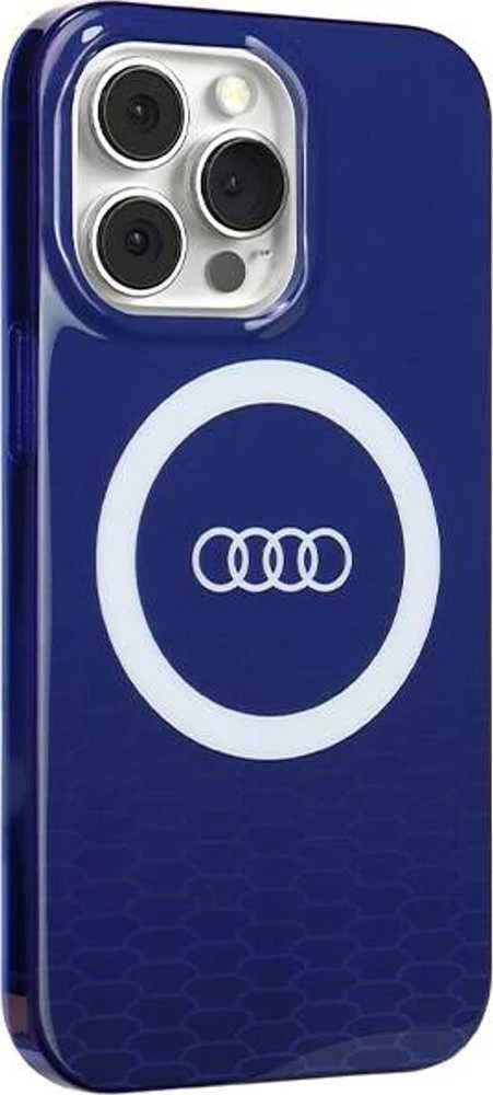 Audi IML Big Logo MagSafe Dėklas Apple iPhone 13 Pro / 13 6.1″ mėlynos spalvos hardcase AU-IMLMIP13P-Q5/D