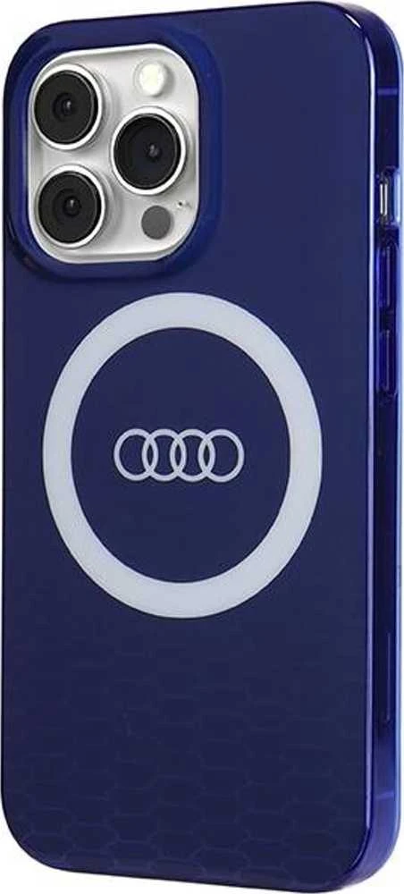 Audi IML Big Logo MagSafe Dėklas Apple iPhone 13 Pro / 13 6.1″ mėlynos spalvos hardcase AU-IMLMIP13P-Q5/D