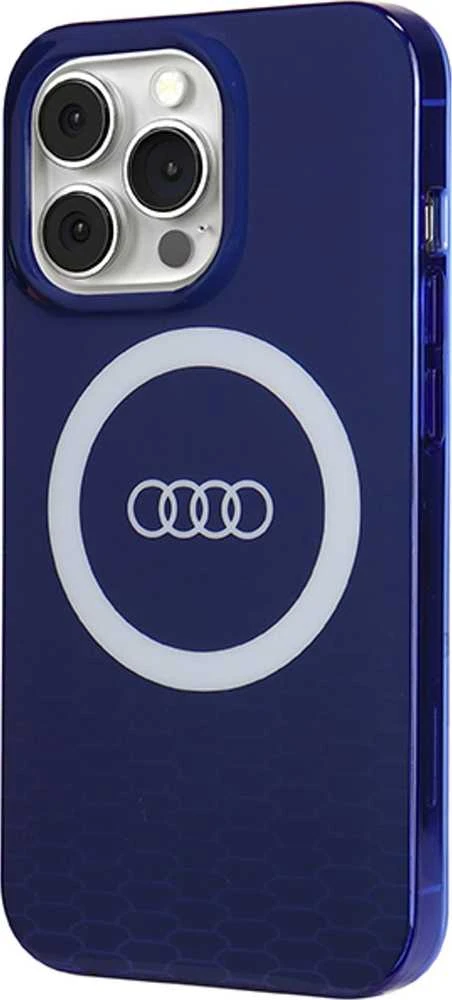 Audi IML Big Logo MagSafe Dėklas Apple iPhone 13 Pro Max 6.7″ mėlynos spalvos hardcase AU-IMLMIP13PM-Q5/D