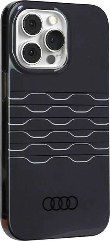 Audi IML MagSafe Dėklas Apple iPhone 13 Pro / 13 6.1″ juodos spalvos hardcase AU-IMLMIP13P-A6/D3-BK