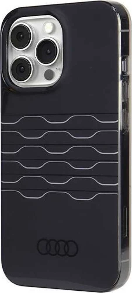 Audi IML MagSafe Dėklas Apple iPhone 13 Pro / 13 6.1″ juodos spalvos hardcase AU-IMLMIP13P-A6/D3-BK