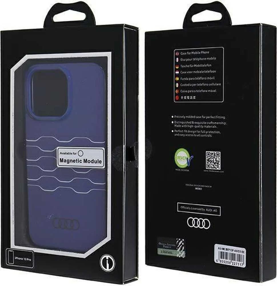 Audi IML MagSafe Dėklas Apple iPhone 13 Pro / 13 6.1″ mėlynos spalvos hardcase AU-IMLMIP13P-A6/D3-BE