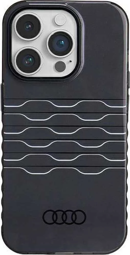Audi IML MagSafe Dėklas Apple iPhone 14 Pro 6.1″ juodos spalvos hardcase AU-IMLMIP14P-A6/D3-BK