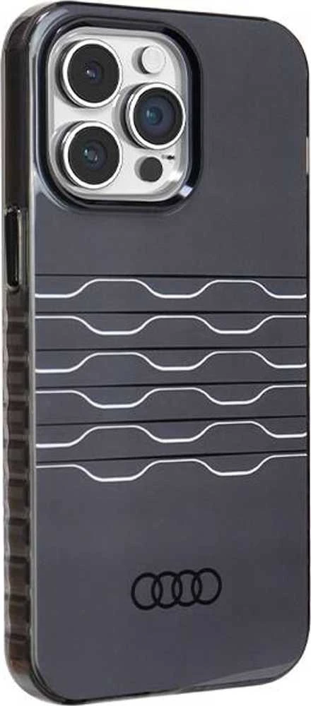 Audi IML MagSafe Dėklas Apple iPhone 14 Pro Max 6.7″ juodos spalvos hardcase AU-IMLMIP14PM-A6/D3-BK