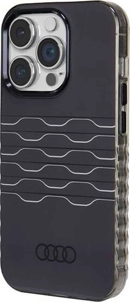 Audi IML MagSafe Dėklas Apple iPhone 14 Pro 6.1″ juodos spalvos hardcase AU-IMLMIP14P-A6/D3-BK