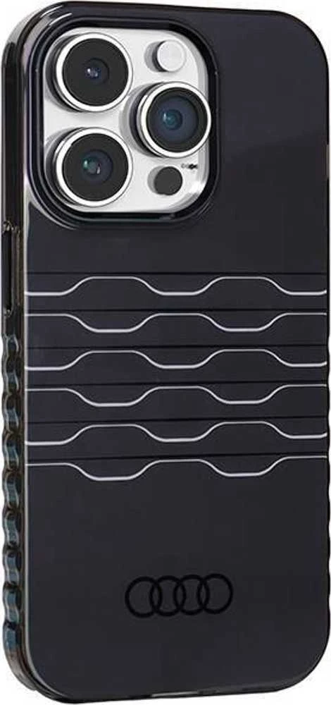 Audi IML MagSafe Dėklas Apple iPhone 14 Pro 6.1″ juodos spalvos hardcase AU-IMLMIP14P-A6/D3-BK