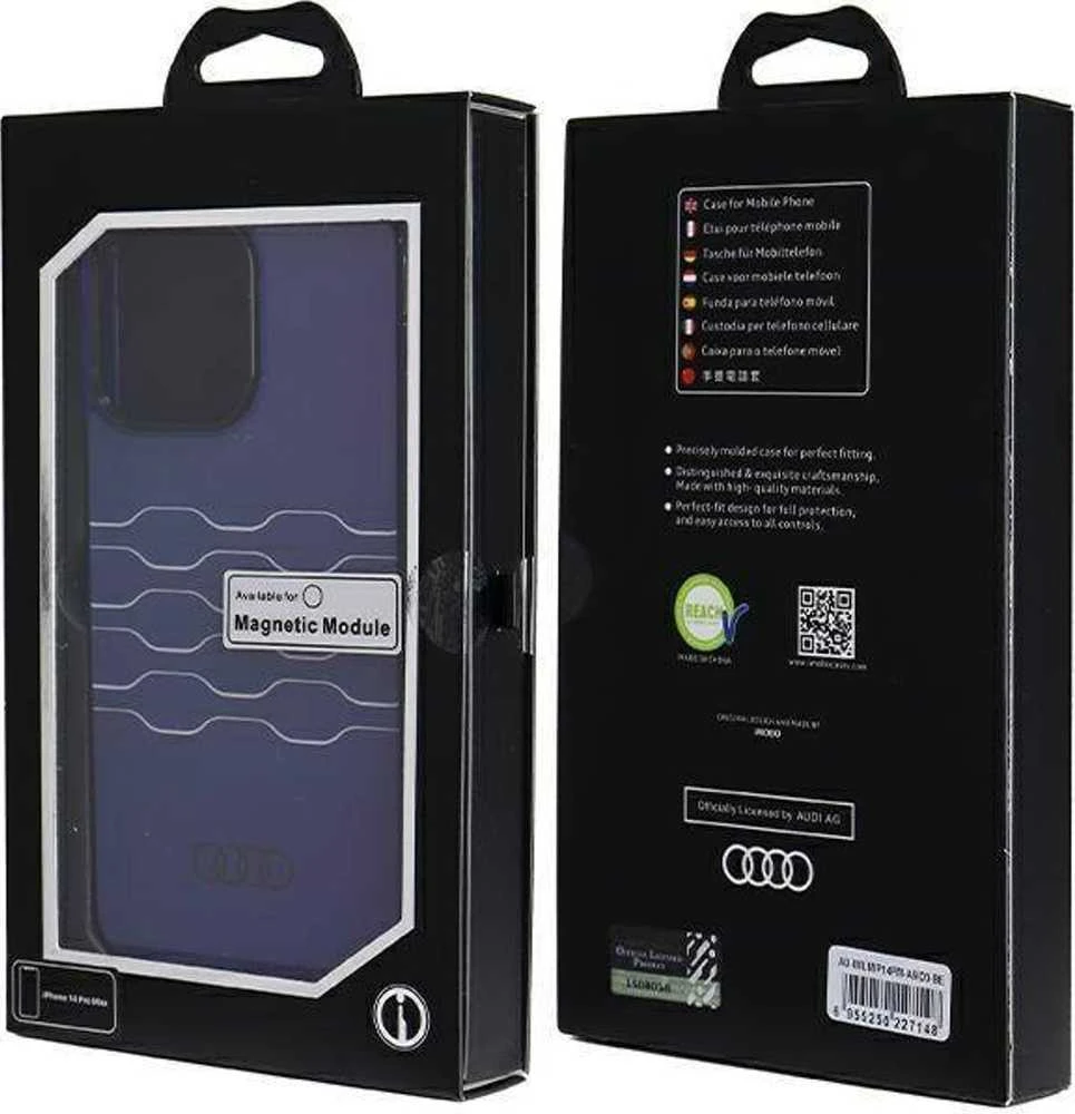 Audi IML MagSafe Dėklas Apple iPhone 14 Pro Max 6.7″ mėlynos spalvos hardcase AU-IMLMIP14PM-A6/D3-BE