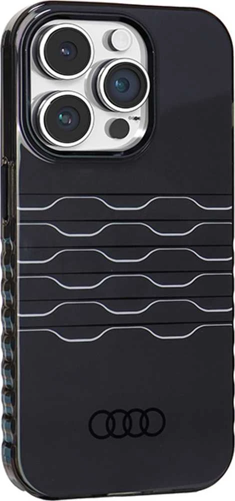 Audi IML MagSafe Dėklas Apple iPhone 14 Pro Max 6.7″ juodos spalvos hardcase AU-IMLMIP14PM-A6/D3-BK