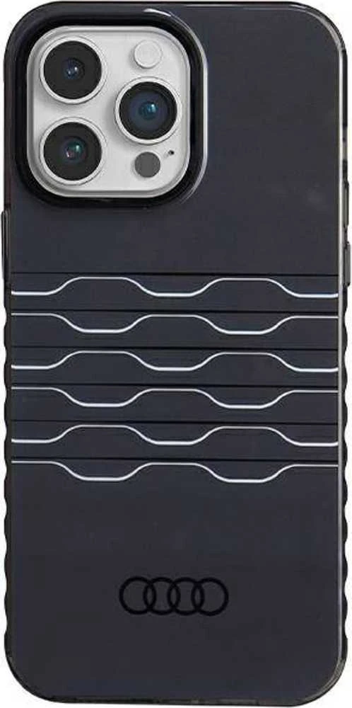 Audi IML MagSafe Dėklas Apple iPhone 14 Pro Max 6.7″ juodos spalvos hardcase AU-IMLMIP14PM-A6/D3-BK