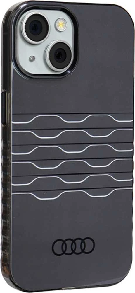 Audi IML MagSafe Dėklas Apple iPhone 15 Plus / 14 Plus 6.7″ juodos spalvos hardcase AU-IMLMIP15M-A6/D3-BK
