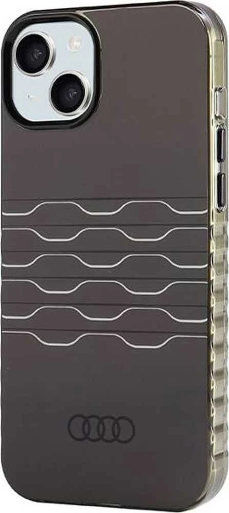Audi IML MagSafe Dėklas Apple iPhone 15 Plus / 14 Plus 6.7″ juodos spalvos hardcase AU-IMLMIP15M-A6/D3-BK