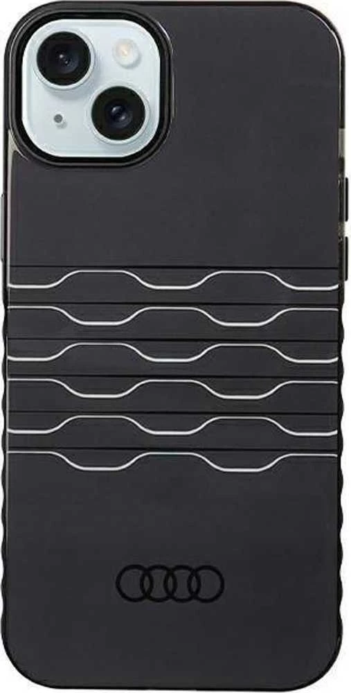 Audi IML MagSafe Dėklas Apple iPhone 15 Plus / 14 Plus 6.7″ juodos spalvos hardcase AU-IMLMIP15M-A6/D3-BK