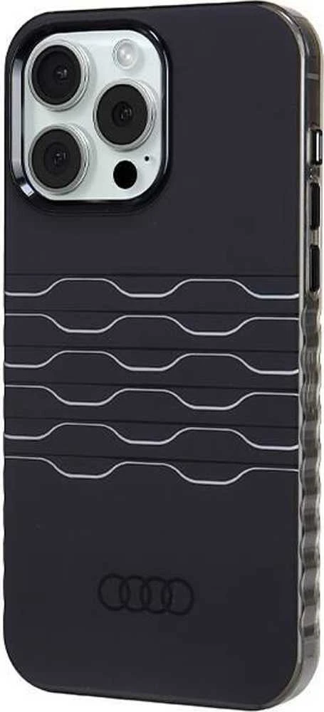 Audi IML MagSafe Dėklas Apple iPhone 15 Pro Max 6.7″ juodos spalvos hardcase AU-IMLMIP15PM-A6/D3-BK