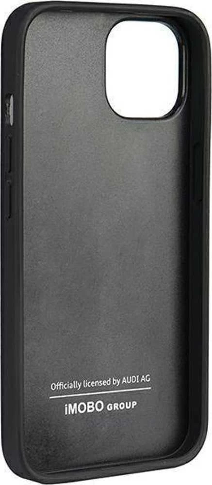 Audi Genuine Leather Apple iPhone 11 / Xr 6.1″ juodos spalvos kietas dėklas AU-TPUPCIP11R-Q8/D1-BK