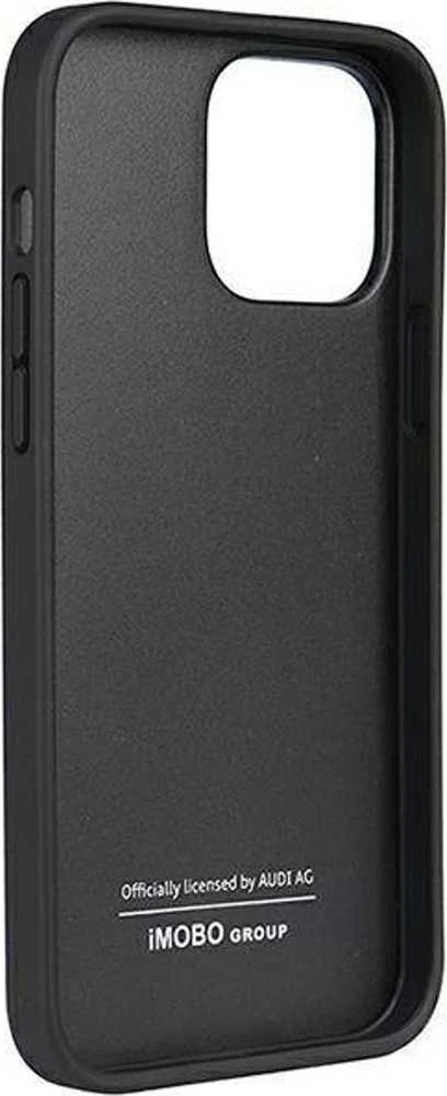 Audi Genuine Leather Apple iPhone 13 Pro / 13 6.1″ juodos spalvos kietas dėklas AU-TPUPCIP13 P-Q8/D1-BK