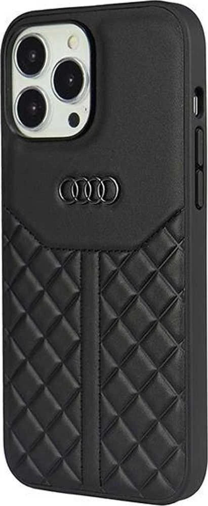 Audi Genuine Leather Apple iPhone 13 Pro Max 6.7″ juodos spalvos kietas dėklas AU-TPUPCIP13 PM-Q8/D1-BK