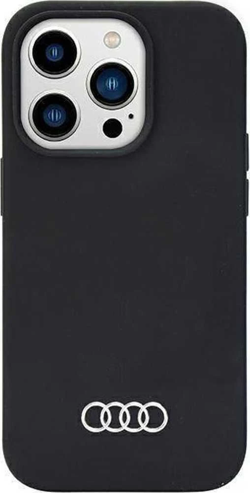 Audi Silicone Dėklas Apple iPhone 14 Pro Max 6.7″ juodos spalvos kietas dėklas AU-LSRIP14PM-Q3/D1-BK