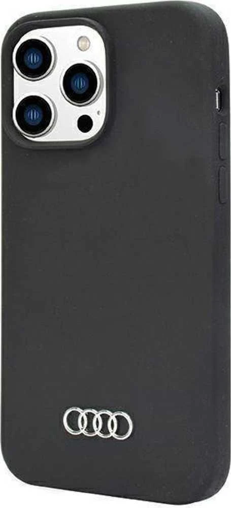 Audi Silicone Dėklas Apple iPhone 14 Pro Max 6.7″ juodos spalvos kietas dėklas AU-LSRIP14PM-Q3/D1-BK