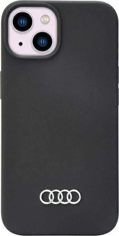 Audi Silicone Dėklas Apple iPhone 14 / 15 / 13 6.1″ juodos spalvos kietas dėklas AU-LSRIP14-Q3/D1-BK