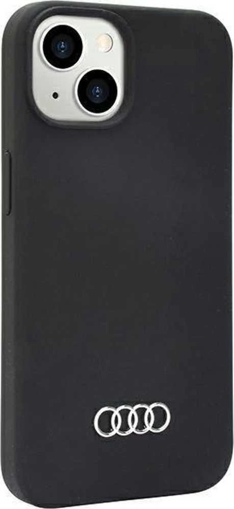 Audi Silicone Dėklas Apple iPhone 14 / 15 / 13 6.1″ juodos spalvos kietas dėklas AU-LSRIP14-Q3/D1-BK