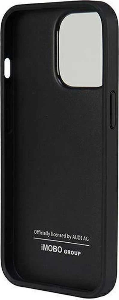 Audi Synthetic Leather Apple iPhone 13 Pro / 13 6.1″ juodos spalvos kietas dėklas AU-TPUPCIP13 P-TT/D1-BK