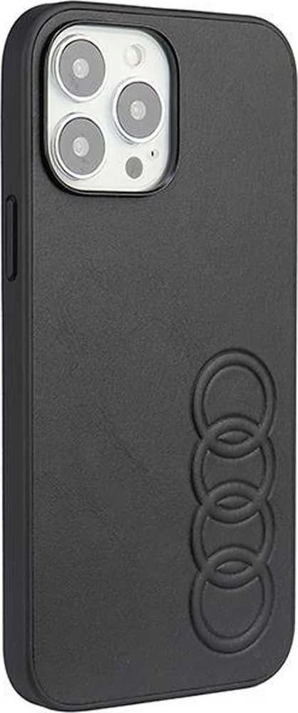 Audi Synthetic Leather Apple iPhone 13 Pro Max 6.7″ juodos spalvos kietas dėklas AU-TPUPCIP13 PM-TT/D1-BK