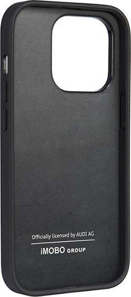 Audi Synthetic Leather Apple iPhone 14 Pro 6.1″ juodos spalvos kietas dėklas AU-TPUPCIP14P-TT/D1-BK