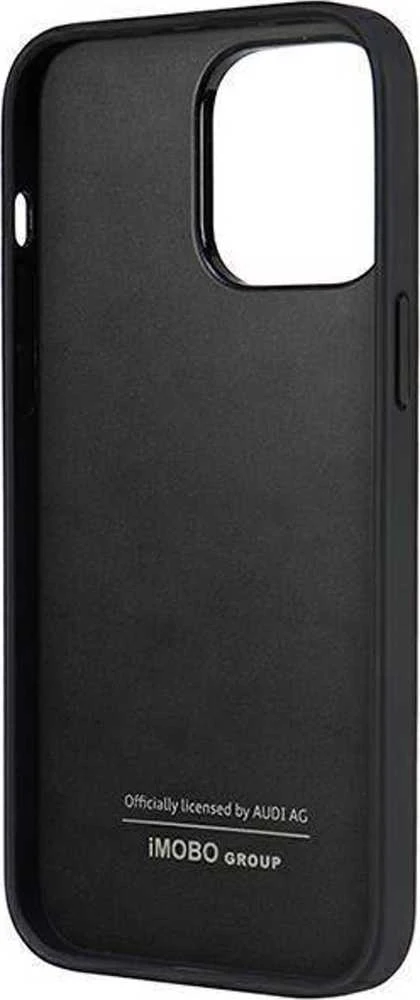 Audi Synthetic Leather Apple iPhone 14 Pro Max 6.7″ juodos spalvos kietas dėklas AU-TPUPCIP14PM-TT/D1-BK
