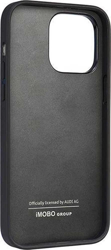 Audi Synthetic Leather Apple iPhone 14 Pro Max 6.7″ juodos spalvos kietas dėklas AU-TPUPCIP14PM-TT/D1-BK
