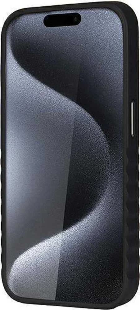 Audi Synthetic Leather MagSafe Apple iPhone 15 Pro 6.1″ juodos spalvos kietas dėklas AU-TPUPCMIP15P-GT/D3-BK