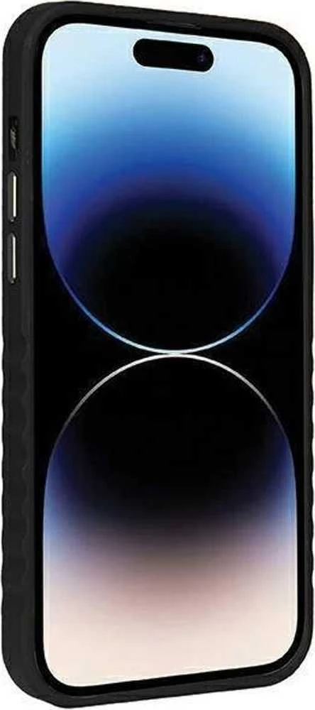 Audi Synthetic Leather MagSafe Apple iPhone 14 Pro 6.1″ juodos spalvos kietas dėklas AU-TPUPCMIP14P-GT/D3-BK