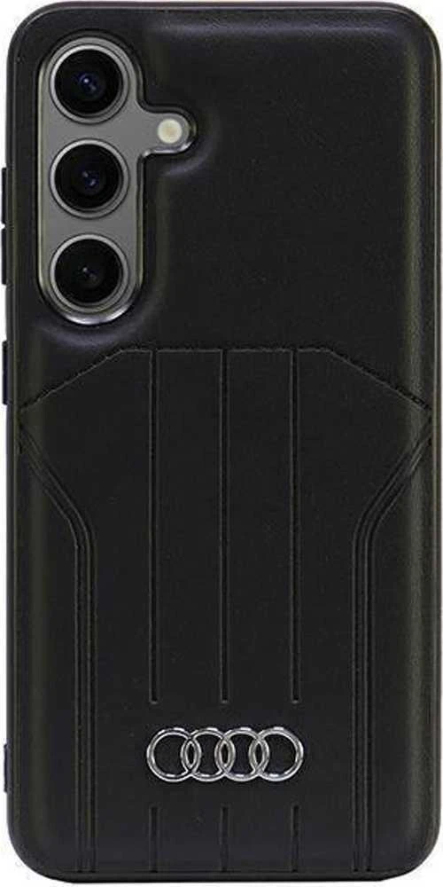 Audi Synthetic Leather MagSafe S24 S921 juodos spalvos kietas dėklas AU-TPUPCMS24-Q5/D1-BK