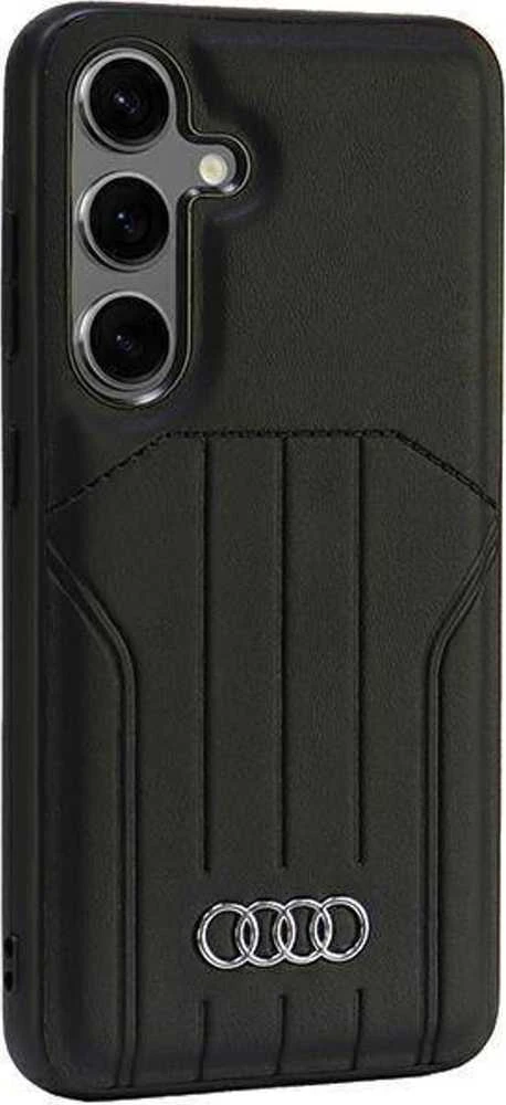 Audi Synthetic Leather MagSafe S24 S921 juodos spalvos kietas dėklas AU-TPUPCMS24-Q5/D1-BK
