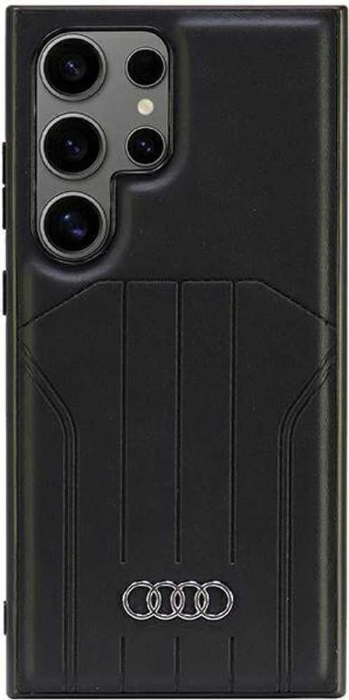 Audi Synthetic Leather MagSafe S24 Ultra S928 juodos spalvos kietas dėklas AU-TPUPCMS24U-Q5/D1-BK