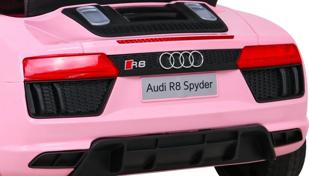 RAMIZ Vaikiškas elektromobilis Audi R8 rožinis su pulteliu ir LED apšvietimu
