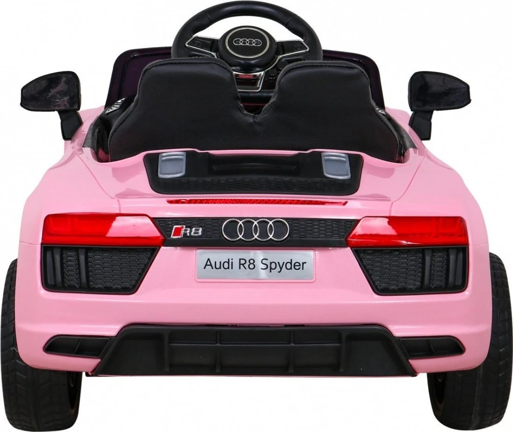 RAMIZ Vaikiškas elektromobilis Audi R8 rožinis su pulteliu ir LED apšvietimu