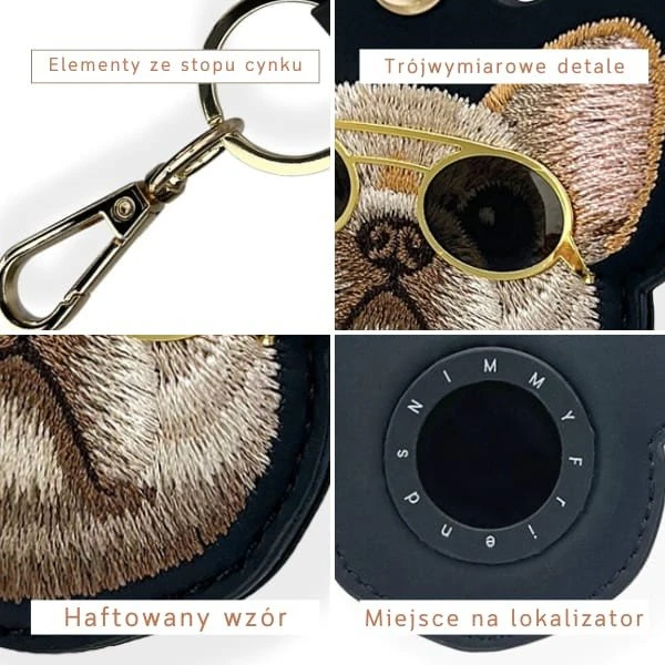 Dėklas locator Nimmy Glasses Cool Dog juodos spalvos