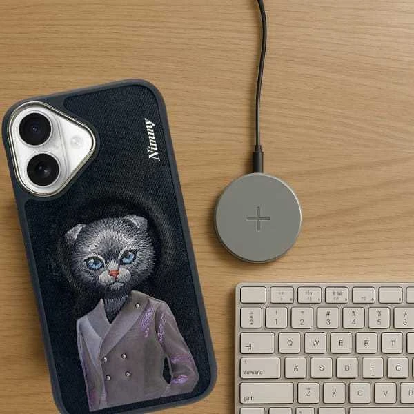 Dėklas Nimmy Magnetic fashion cute pet MagSafe skirtas Apple iPhone 16 juodos spalvos