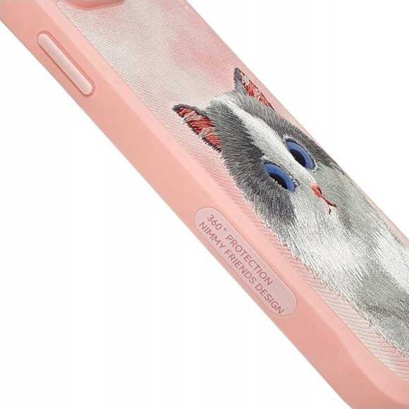 Nimmy Apple iPhone 15 Pro 6.1" dėklas telefonui rožinės spalvos Big Eyed Pet 2.0 Cat