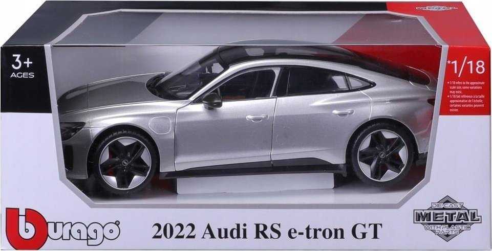*BBURAGO metal, 1:18, Audi RS e-Tron GT, sidabrinis