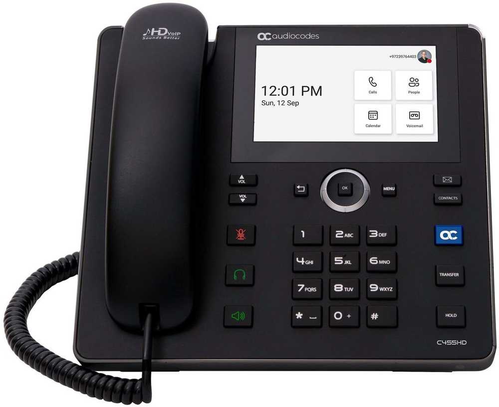 Telefonas AudioCodes Teams C455HD IP telefonas Poe Gbe